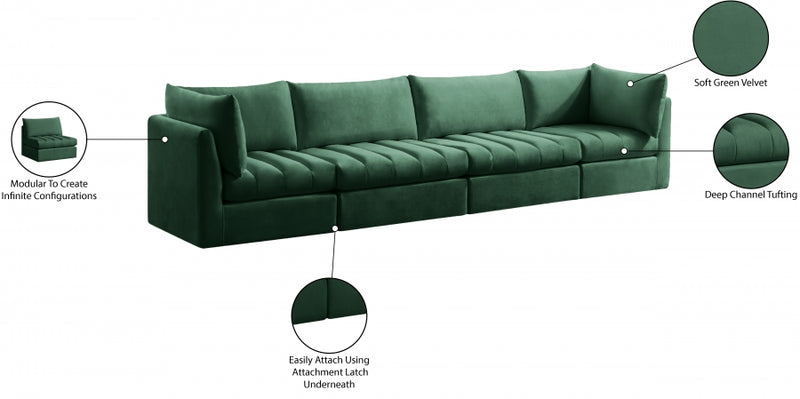 Jacob Velvet Modular 4 Piece Sofa