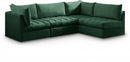 Jacob Velvet Modular 4 Piece Sectional