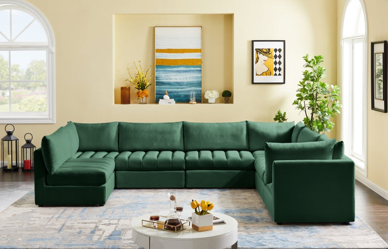Jacob Velvet Modular 7 Piece Sectional