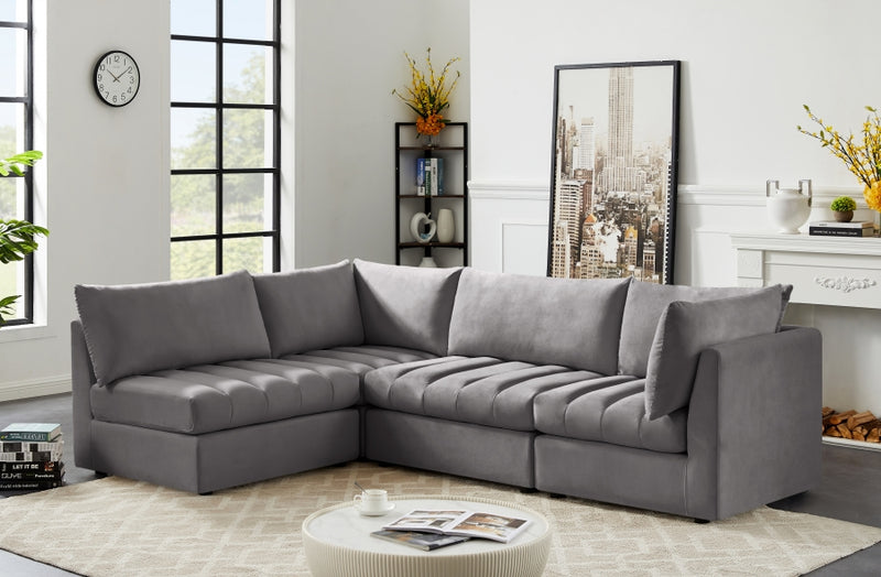 Jacob Velvet Modular 4 Piece Sectional