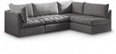 Jacob Velvet Modular 4 Piece Sectional
