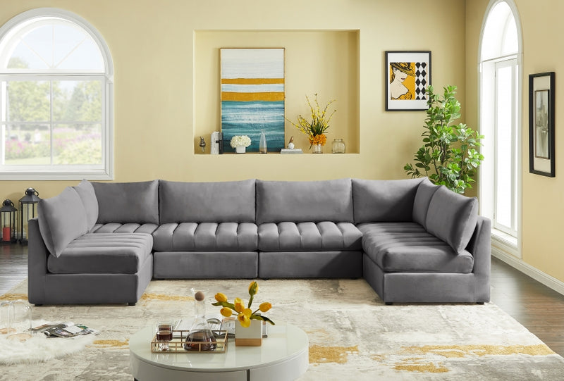 Jacob Velvet Modular 6 Piece Sectional