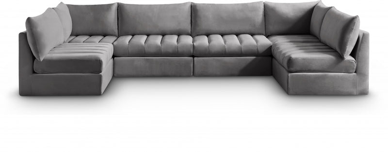 Jacob Velvet Modular 6 Piece Sectional