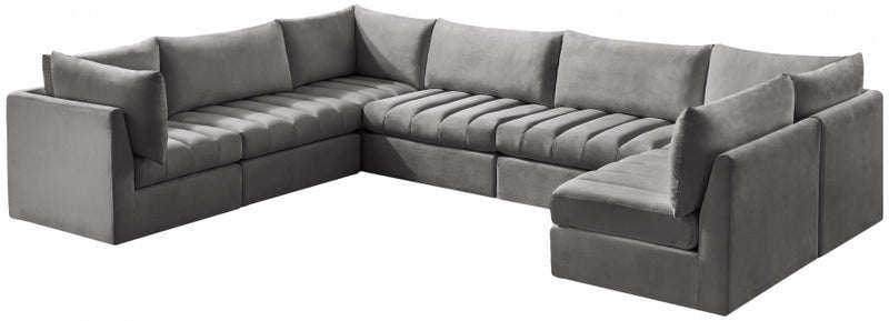 Jacob Velvet Modular 7 Piece Sectional