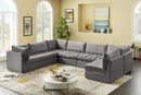 Jacob Velvet Modular 7 Piece Sectional