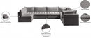 Jacob Velvet Modular 7 Piece Sectional