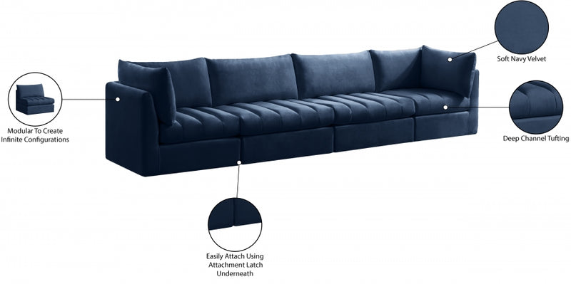 Jacob Velvet Modular 4 Piece Sofa