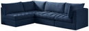 Jacob Velvet Modular 4 Piece Sectional