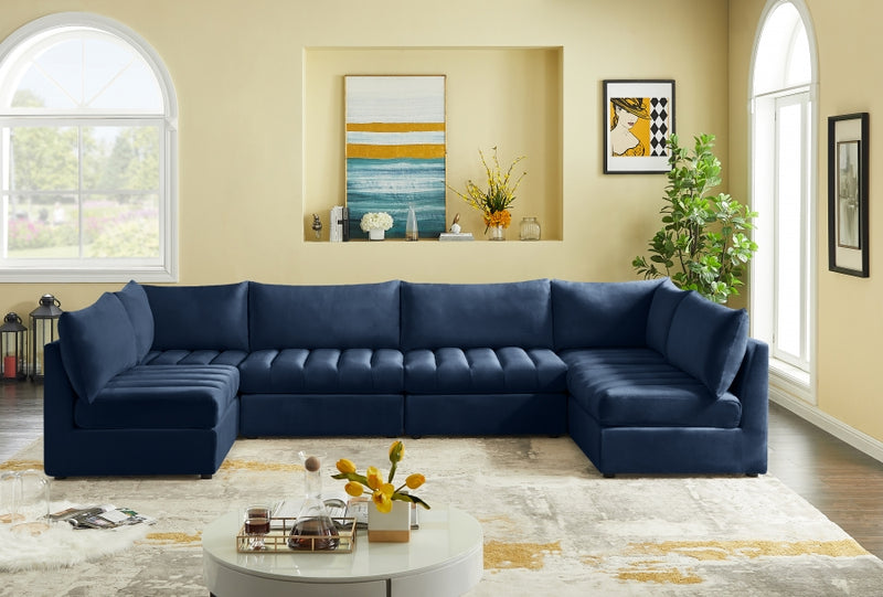 Jacob Velvet Modular 6 Piece Sectional