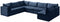 Jacob Velvet Modular 7 Piece Sectional