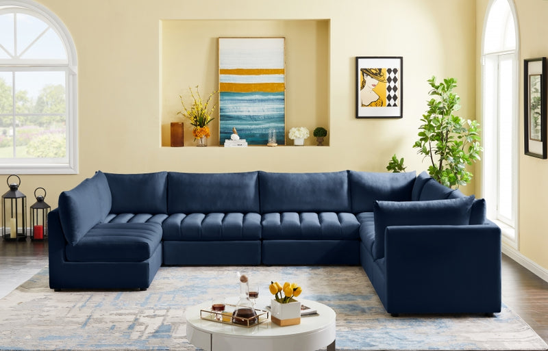 Jacob Velvet Modular 7 Piece Sectional