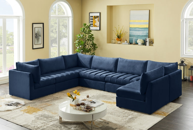 Jacob Velvet Modular 7 Piece Sectional
