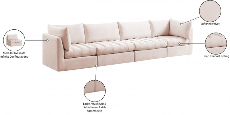 Jacob Velvet Modular 4 Piece Sofa