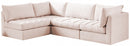 Jacob Velvet Modular 4 Piece Sectional