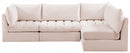 Jacob Velvet Modular 4 Piece Sectional