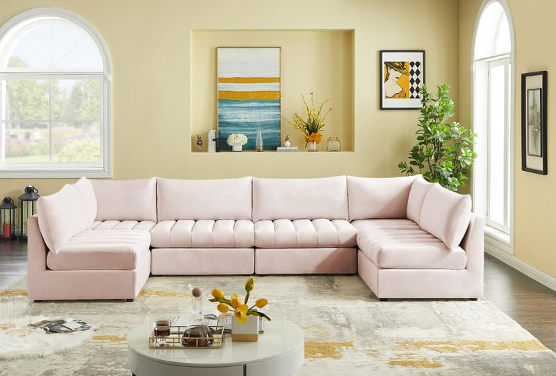 Jacob Velvet Modular 6 Piece Sectional