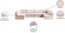 Jacob Velvet Modular 6 Piece Sectional