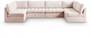 Jacob Velvet Modular 6 Piece Sectional