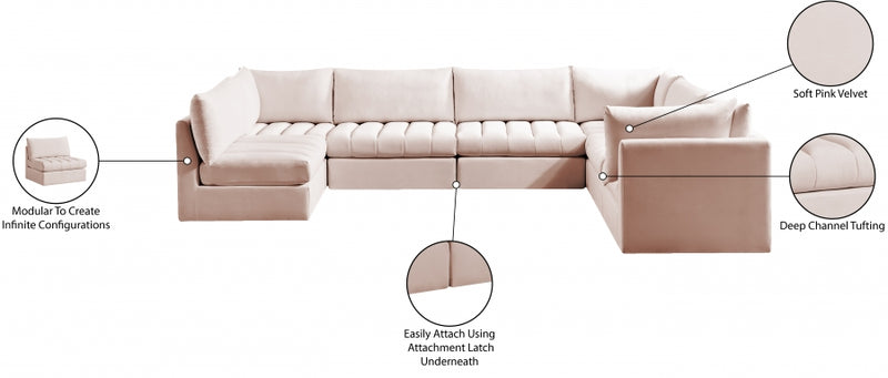 Jacob Velvet Modular 7 Piece Sectional