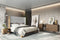 Modrest Heloise - Contemporary Grey Fabric & Walnut Trim Bed