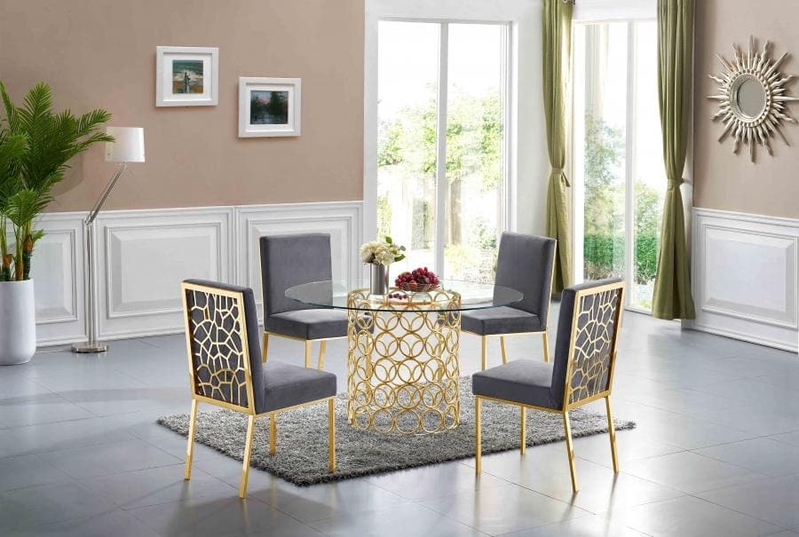 Opal Velvet Dining Chair Gold - Set Of 2