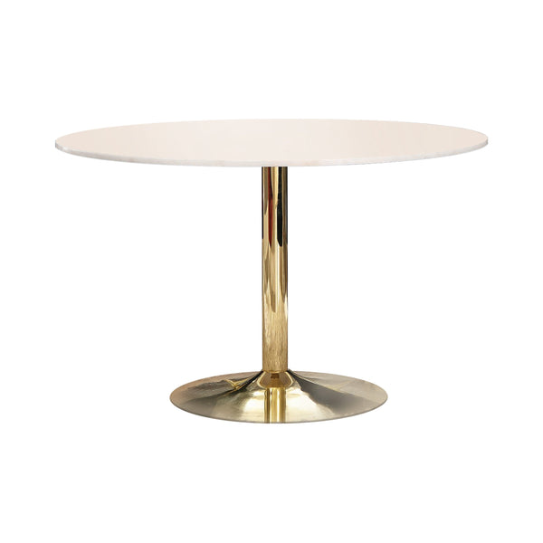 Mero 50inch Round Dining Table Marble & Gold