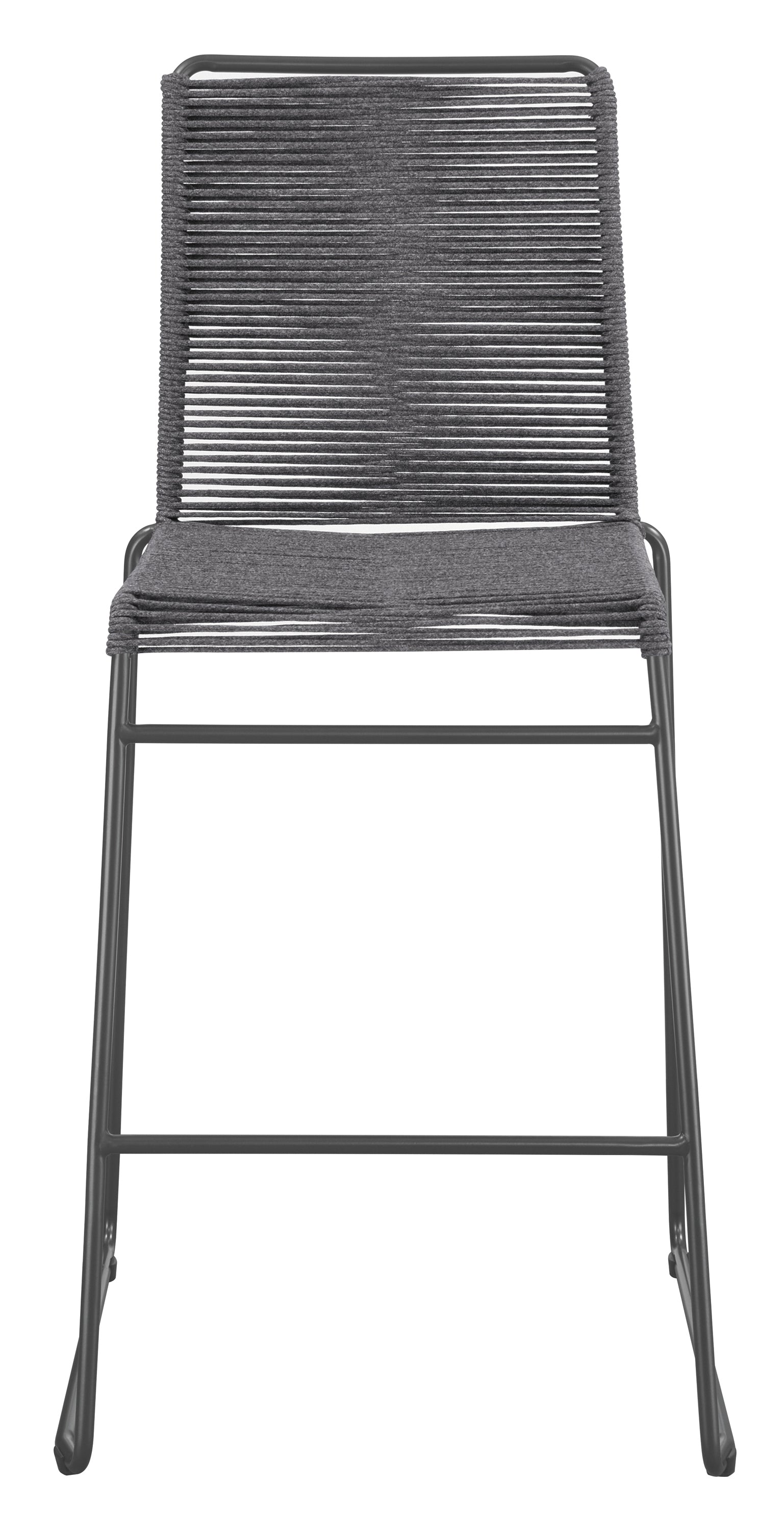 Kai Upholstered Bar Stools with Footrest (Set of 2) Charcoal and Gunmetal