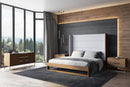 Modrest Heloise - Contemporary Grey Fabric & Walnut Trim Bed