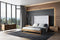 Modrest Heloise - Contemporary Grey Fabric & Walnut Trim Bed