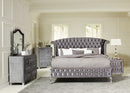 Deanna Tufted Upholstered Bed Grey