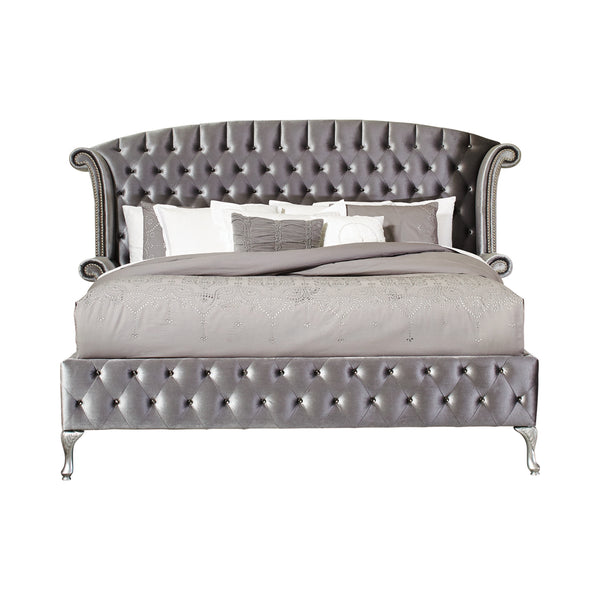 Deanna Tufted Upholstered Bed Grey