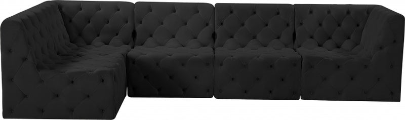 Tuft Velvet Modular 5 Piece Sectional