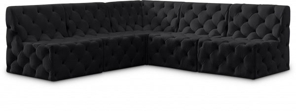Tuft Velvet Modular 5 Piece Sectional