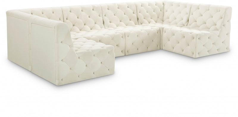 Tuft Velvet Modular 6 Piece Sectional