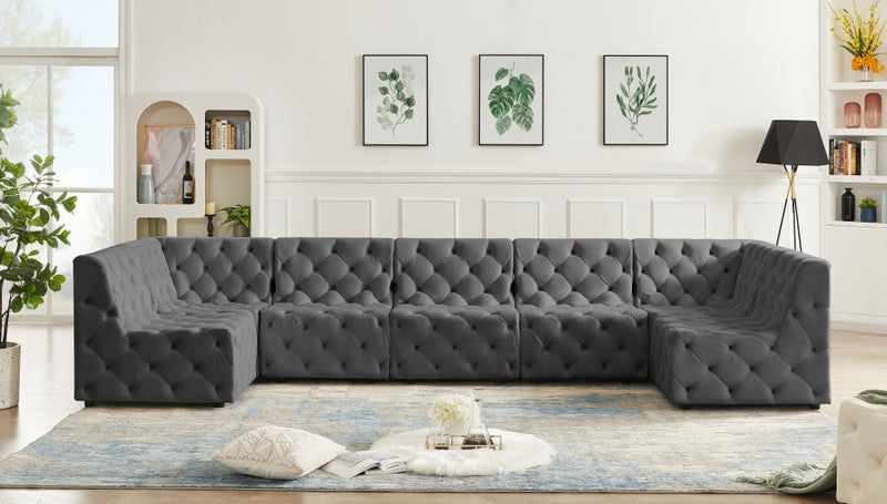 Tuft Velvet Modular 7 Piece Sectional