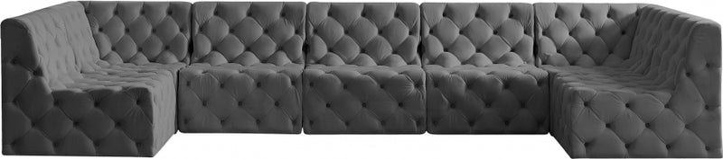 Tuft Velvet Modular 7 Piece Sectional