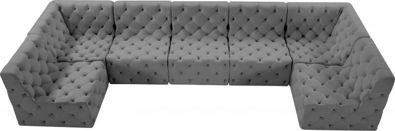 Tuft Velvet Modular 7 Piece Sectional