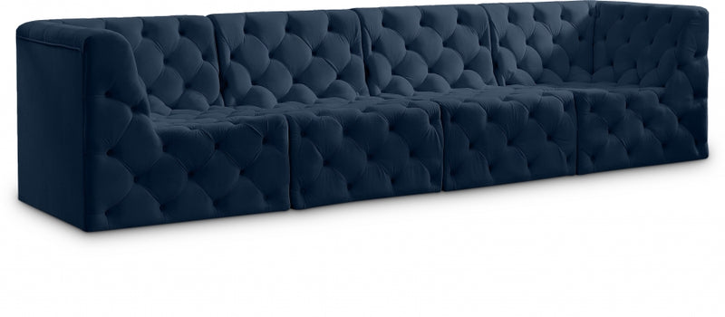 Tuft Velvet Modular 128" Sofa