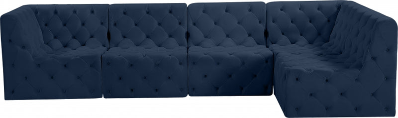 Tuft Velvet Modular 5 Piece Sectional