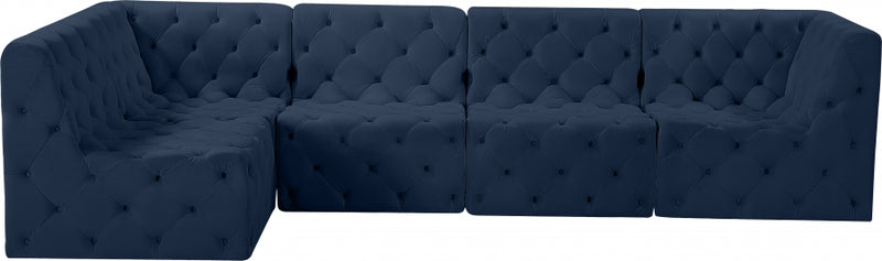 Tuft Velvet Modular 5 Piece Sectional