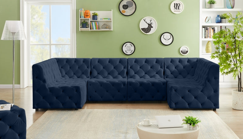 Tuft Velvet Modular 6 Piece Sectional