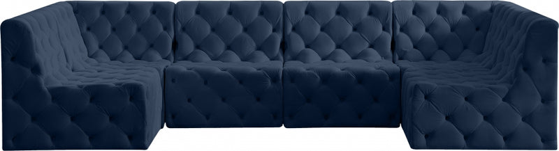 Tuft Velvet Modular 6 Piece Sectional