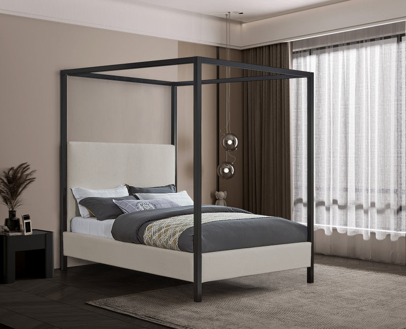 James Linen Textured Fabric Bed