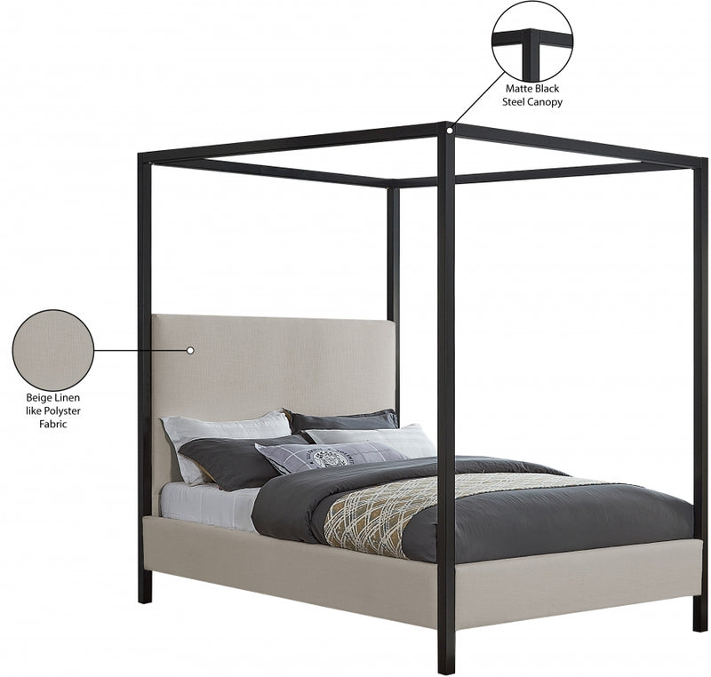 James Linen Textured Fabric Bed