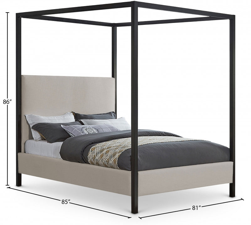 James Linen Textured Fabric Bed