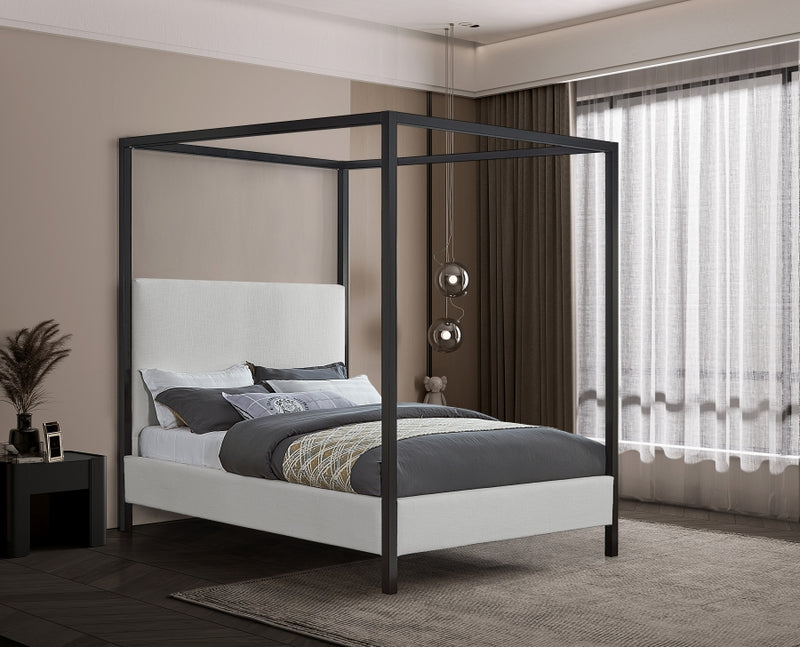 James Linen Textured Fabric Bed