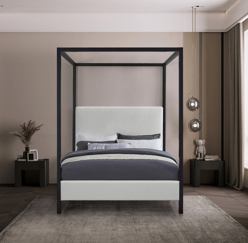 James Linen Textured Fabric Bed