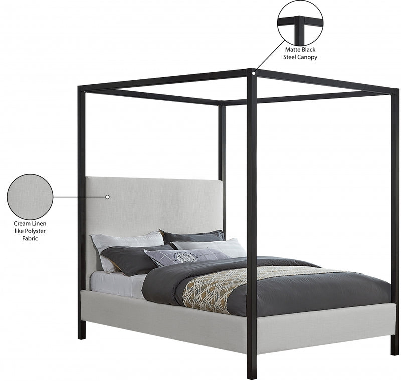 James Linen Textured Fabric Bed