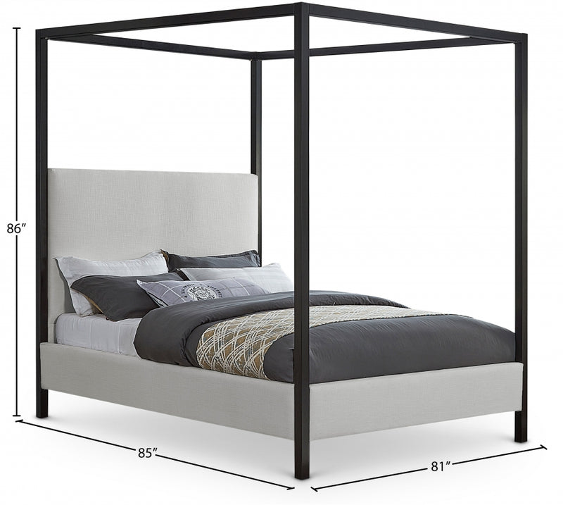 James Linen Textured Fabric Bed