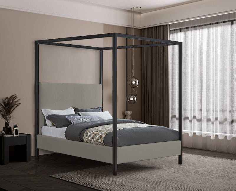 James Linen Textured Fabric Bed
